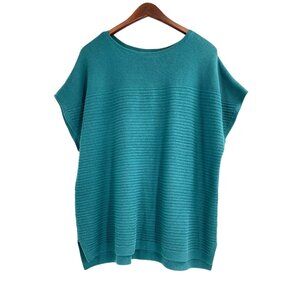 J.Jill Wearever Collection Womens Plus Size 1X Ribbed Knit Short Sleeve Sweater